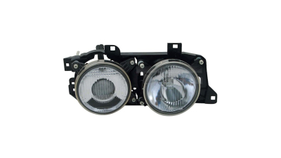 Far BMW Seria 5 E34, 12.1987-06.1996, partea Dreapta, manual/electric, tip bec H1+H1, fara motoras, Depo