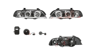 Set faruri tuning Bmw Seria 5 E39 01.1996-06.2004 BestAutoVest fata stanga+dreapta ,  transparent-silver