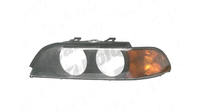 Dispersor far, sticla Bmw Seria 5 (E39), 01.1996-08.2000, fata, Stanga, doar tip halogen, semnalizare portocalie; cu lentila interioara; omologare: ECE/SAE, DEPO,