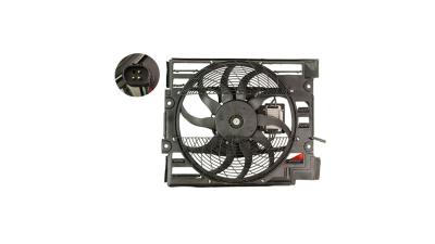 GMV radiator electroventilator Bmw Seria 5 E39, 09.1998-06.2003 ( 530i; 535i; 540i; M5), 3,0i; 3,5i; 4,4i; 5,0 V8 Benzina, M/A, cu AC, 320W/400mm, 3 pini , cu modul de control electric, Aftermarket