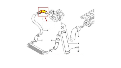 Furtun intercooler, supraalimentare Bmw Seria 5 E39 1995-2003, Seria 7 E38 1994-2001, diametru 48/53 mm, cauciuc, scurt, BestAutoVest 2016PT-1