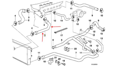 Furtun radiator racire motor Bmw Seria 5 E39 1995-2003, 40/40mm, material Cauciuc, BestAutoVest 2016PW-2