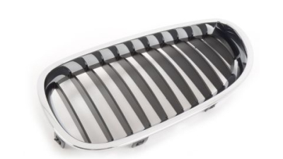 Grila radiator Bmw Seria 5 (E60/E61), 06.2003-06.2010, stanga, crom/negru, 51137027061, 2017053J