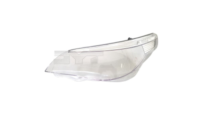 Dispersor far, geam BMW Seria 5 (E60/E61), 06.2003-03.2007, TYC, fata, partea stanga, numai pentru faruri cu halogen; din plastic;