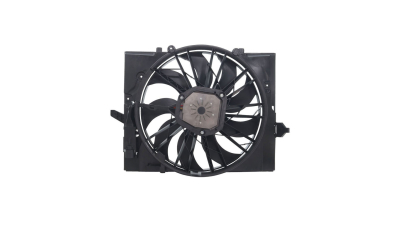 GMV radiator electroventilator Bmw Seria 6 E63/E64, 2004-2011 (630i; 645 Ci), 2,2i 24v; 2,5i 24v; 2,5i 24v; 3,0; 3,0i 24v; 4,0i V8 32v; 4,4i V8; 4,8i V8 32v Benzina, Manual/Automat, cu AC, 600W, 490mm, 4 pini, BEHR-HELLA