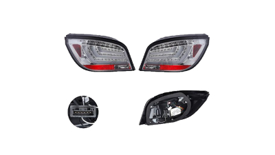 Set stopuri Spate Bmw 5 (E60), 06.2003-03.2007, Sedan, partea Stanga+Dreapta, LED; alb, transparent; tuning; Omologare: ECE, Taiwan