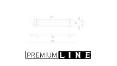 Radiator ulei motor, Termoflot Bmw Seria 5 E60/E61 2003-2010, 424x72x16mm, MAHLE 2017L811X