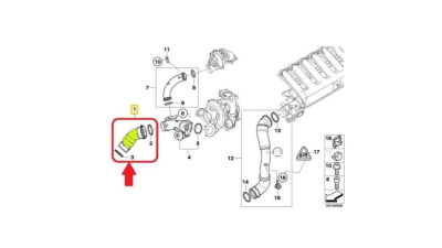 Furtun intercooler, supraalimentare Bmw Seria 5 E60/E61 2003-2010, Seria 6 E63/E64 2004-2011, silicon, BestAutoVest 2017PT-1