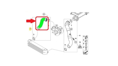 Furtun intercooler, supraalimentare Bmw Seria 5 E60/E61 2003-2010, diametru 48 mm, cauciuc, BestAutoVest 2017PT-6