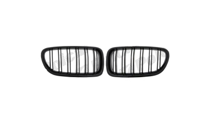 Grila radiator BMW Seria 5 (F10/F11), 12.2009-, fata, partea stanga+dreapta, Negru stralucitor; tuning