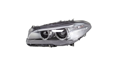 Far BMW Seria 5 (F10/F11), 07.2013-2017, partea Dreapta, electric, cu motoras, fara becuri, tip bec D1S+H7, cu lumini pt curbe, cu leduri daytime, Hella
