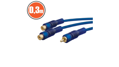 Cablu rca fisa 1 x rca-soclu 2 x rca0,3 m, 1 buc., 20197