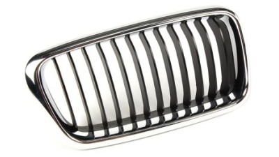 Grila radiator Bmw Seria 7 (E38), 1999-12.2001, dreapta, crom/negru, 51138231594, 202205-6