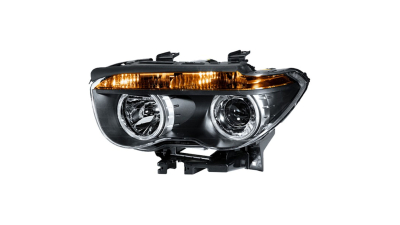 Far BMW Seria 7 E65/E66, 09.2001-12.2004, partea Dreapta, electric, tip bec H7+H7; semnalizare galbena, cu motoras, Depo