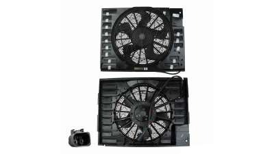 GMV radiator electroventilator Bmw Seria 7 E65/E66, 2002-2008 (735i/Li; 745i/Li/Lis; 760i/Li/Lis, Motorizare 3, 6 V8; 4, 4 V8; 6, 0i V12 Benzina, tip climatizare cu AC, cutie Automata, , dimensiune 330W/400mm, 3 pini, Aftermarket