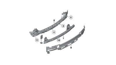 Intaritura bara, armatura BMW Seria 7 (F01/F02), 10.2008-01.2016, spate, Tabla