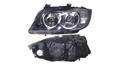 Far Bmw Seria 3 (E90/E91), 11.2004-08.2008, electric , tip bec H7+H7 , cu motoras, omologare ECE, 63116942727; 63116942747; culoare negru, Stanga
