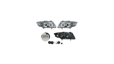 Set faruri tuning Bmw Seria 3 (E90/E91) Sedan /Touring 11.2004-08.2008 BestAutoVest fata stanga+dreapta transparente - silver