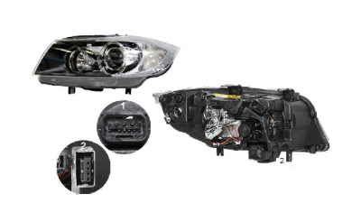 Far Bmw Seria 3 (E90/E91), 11.2004-08.2008, fata, Dreapta, bi-xenon; cu daytime running light; D1S+H7+PY21W; electric; fara unitate control; fara ballast; fara motoras, TYC