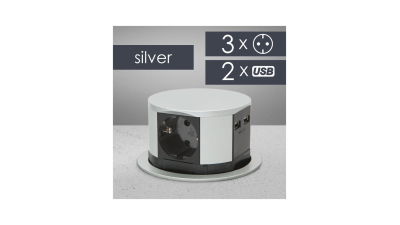 Bloc multipriza incorporabil, 3 prize + USB, 1 buc., 20433