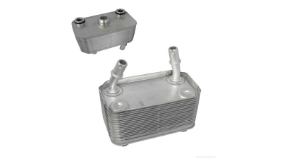 Radiator racire ulei motor, termoflot BMW X5 E53, 05.2000-10.2006, motor 3.0 R6, 170 kw, 4.4 V8, 210/223 kw, 4.6 V8, 255 kw, benzina, 3.0 d, 135/160 kw, diesel, cv automata, 140x80x75 mm, racitor transmisie; garnituri incluse, din aluminiu