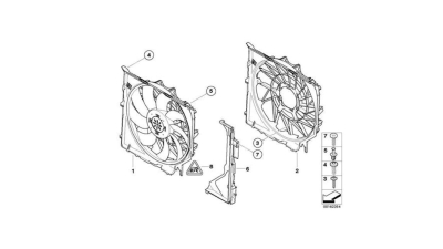 GMV radiator electroventilator Bmw X3 E83, 2004-2011 2, 0d/Xdrive20d; 3, 0d/Xdrive30d, Motorizare 2.0d; 3, 0d Diesel, dimensiune 460W/490mm, cu 3 pini, Aftermarket