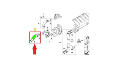 Furtun intercooler, supraalimentare Bmw X3 E83 2004-2011, cauciuc, BestAutoVest 2055PT-4