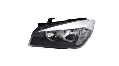 Far BMW X1 (E84), 08.2012-08.2015, partea Stanga, TYC, tip bec H7+H7+PY21W+W5W; electric; Mulura superioara argintie; cu motor; halogen