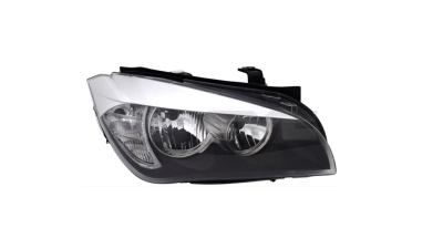 Far BMW X1 (E84), 08.2012-08.2015, partea Dreapta, TYC, tip bec H7+H7+PY21W+W5W; electric; Mulura superioara argintie; cu motor; halogen