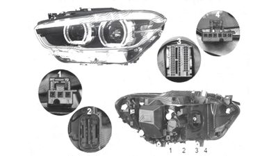 Far Bmw Seria 1 (F20), 05.2015-, fata, Stanga, cu LED daytime running light; LED; electric; cu motor;