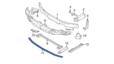 Armatura bara fata BMW Seria 1 (F40), 06.2019-, Seria 2 GRAN COUPE (F44), 04.2020-,aluminiu; inferior