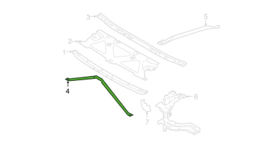 Brida de legatura panou fata BMW Seria 5 (G30/G31), 05.2017-, fata, forma V; aluminiu