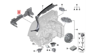 Suport fixare far Bmw Seria 5 (G30/G31), 05.2017-, Fata, partea Stanga, Aftermarket