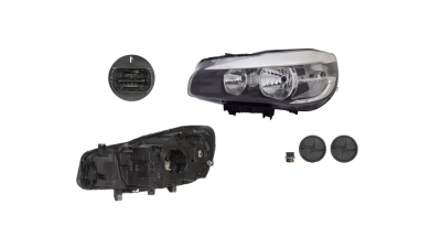 Far BMW Seria 2 Active/Grand Tourer (F45/F46, 06.2014-, partea Stanga, electric, cu motoras, tip bec H7+H7, Magneti Marelli