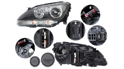 Far Bmw Seria 6/6 Gc (F08/F12/F13), 02.2011-, fata, Stanga, bi-xenon; cu LED daytime running light; D1S+H3+LED+PY24W; electric; fara ballast, AL (Automotive Lighting)