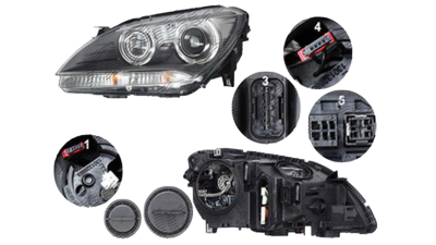 Far Bmw Seria 6/6 Gc (F08/F12/F13), 02.2011-, fata, Dreapta, bi-xenon; cu LED daytime running light; D1S+H3+LED+PY24W; electric; fara ballast, AL (Automotive Lighting)