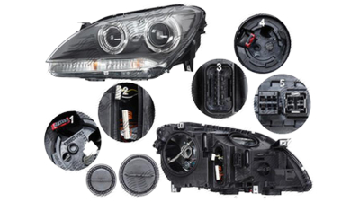 Far Bmw Seria 6/6 Gc (F08/F12/F13), 02.2011-, fata, Dreapta, bi-xenon; cu lumini pentru curbe; cu LED daytime running light; D1S+H3+LED+PY24W; electric, AL (Automotive Lighting)