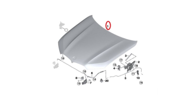 Capota motor Bmw X5 (G05), 11.2018-, aluminiu, Aftermarket