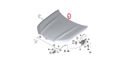 Capota motor Bmw X5 (G05), 11.2018-, Tabla, Aftermarket