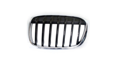 Grila radiator, masca fata Bmw X1 (F48), 06.2015-, parte montare partea stanga, neagra, cu rama cromata, 20X305-1, Aftermarket