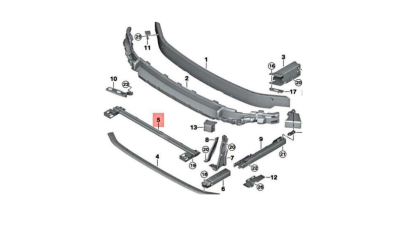 Intaritura a barei de protectie Bmw X1 (F48), 06.2015-; X2 (F39), 03.2018-, Fata, aluminiu; inferior, Aftermarket