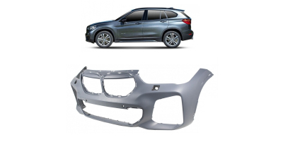 Bara fata BMW X1 (F48), 2019-, cu gauri pentru Senzori de parcare (PDC), cu locas pt spalator; grunduit, pt. Paket M