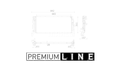 Radiator intercooler Bmw X1 F48 2015-, X2 F39 2018-; Mini Mini 2014-, 683x311x28mm, MAHLE 20X3082X
