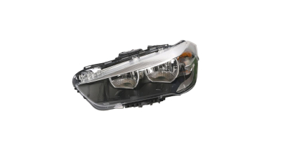 Far BMW X1 (F48), 06.2015-, partea Stanga, electric, tip bec H7+H7, silver, fara motoras, cu lumini de zi pe LED, Valeo