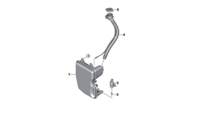 Rezervor spalator parbriz BMW X1 (F48), 06.2015-; X2 (F39), 03.2018-, Gat de umplere cu capac, cu pompa lichid parbriz, cu spalator far si senzor nivel lichid