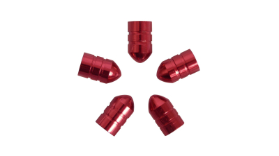 Set capacele auto Carpoint pentru ventil tip glont culoare Rosu , 5 buc.