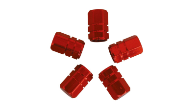 Set capacele auto Carpoint pentru ventil hexagon rosu, 5 buc.