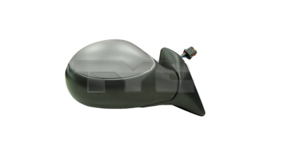 Oglinda usa exterioara Citroen C2 (Jm), 01.2003-11.2009, partea Dreapta, reglare electrica; carcasa grunduita; incalzit; sticla convexa; geam cromat; Senzor de temperatura, Aftermarket