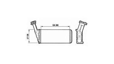 Radiator Incalzire Citroen BX, 09.1982-12.1994, diesel, benzina, aluminiu mecanic/plastic, 300x138x42 mm, SRLine