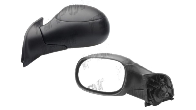 Oglinda exterioara Citroen C3 (Fc) 01.2002-12.2010 partea stanga View Max crom convex carcasa neagra reglare manuala prin cablu fara incalzire